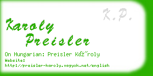 karoly preisler business card